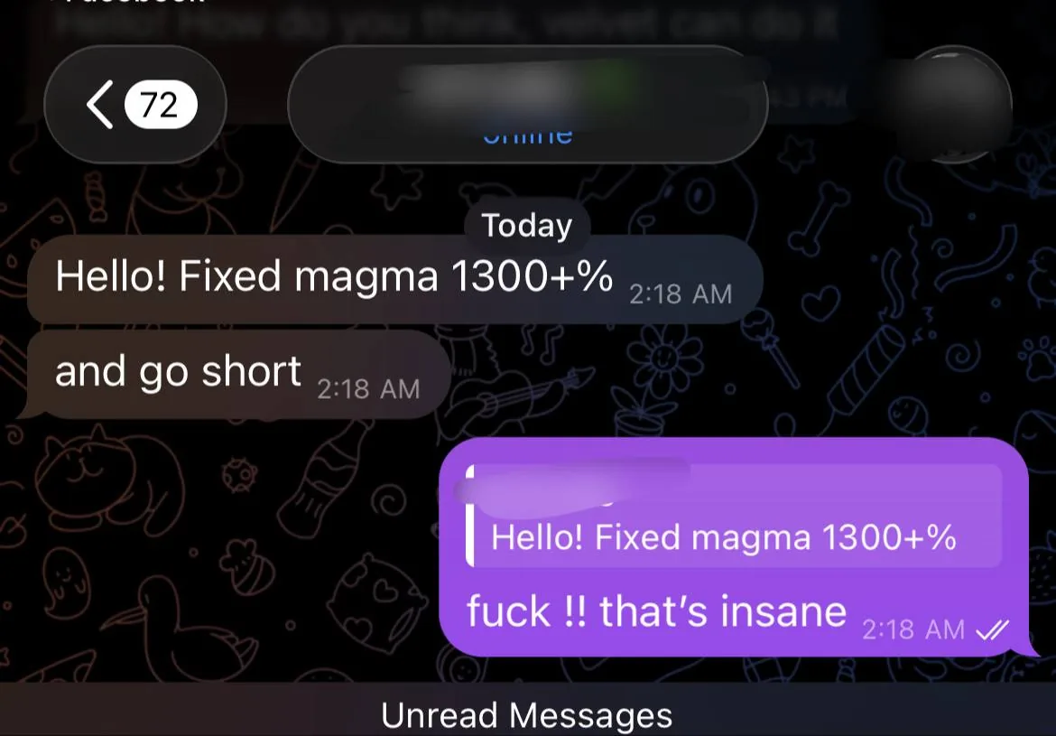 Verified crypto signal execution proof by High Table Member #462 - 5 Star Review: That's insane  -  Magma +1,300%